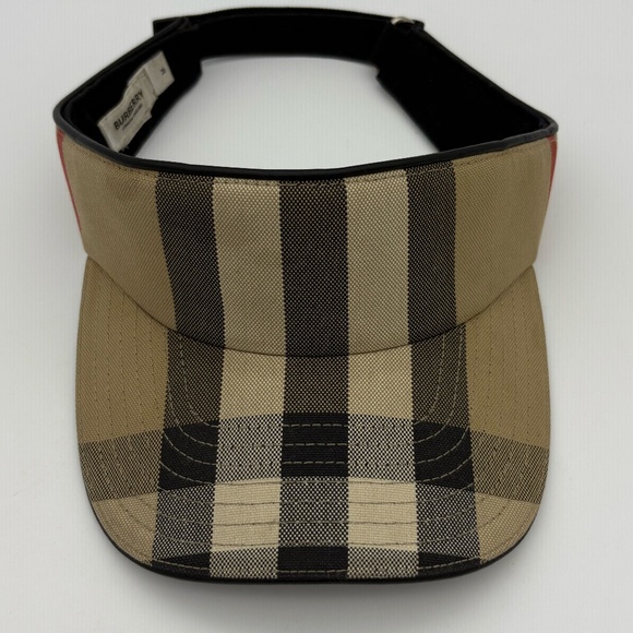 Burberry High Top Archive Beige Check Visor with Embroidered Logo - Picture 1 of 11